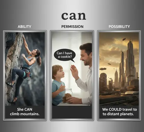 Can and could: ability, permission, and possibility