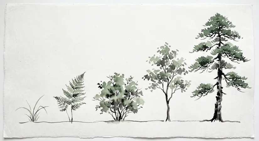 Le vocabulaire des plantes et des arbres, du plus petit au plus grand